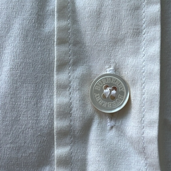 VG+ Burberry London Women’s M White Button Down Collared Top Long Sleeve Shirt - Picture 8 of 12
